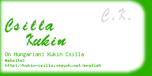 csilla kukin business card